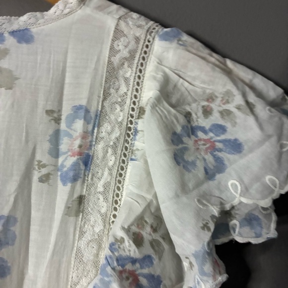 LOVESHACKFANCY Valina Maxi Dress Flutter Sleeve floral cotton coquette XS 0/2 - Picture 12 of 15